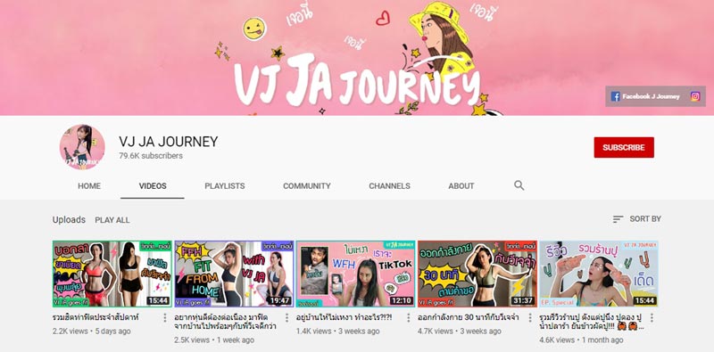 ช่อง Youtube ออกกำลัง