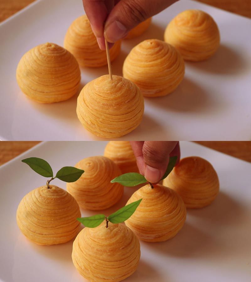 ขนมเปี๊ยะลูกส้มไส้ถั่วกวน