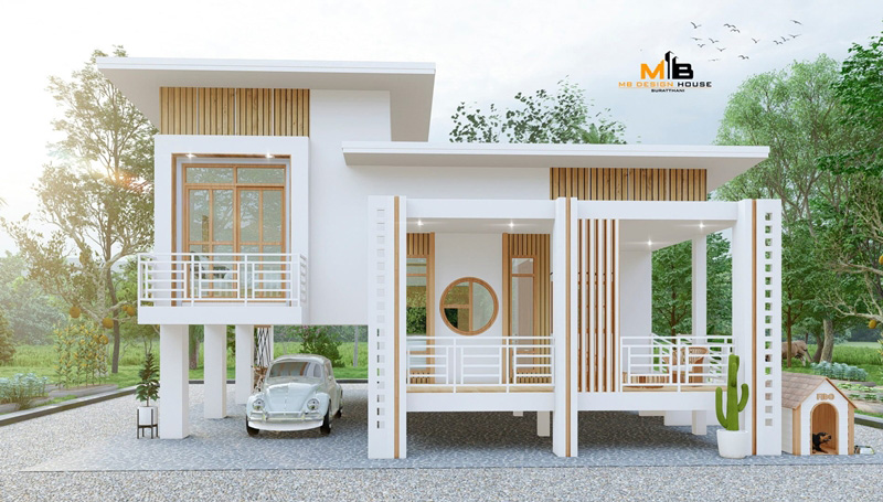 แบบบ้านชั้นเดียวยกสูง โมเดิร์น