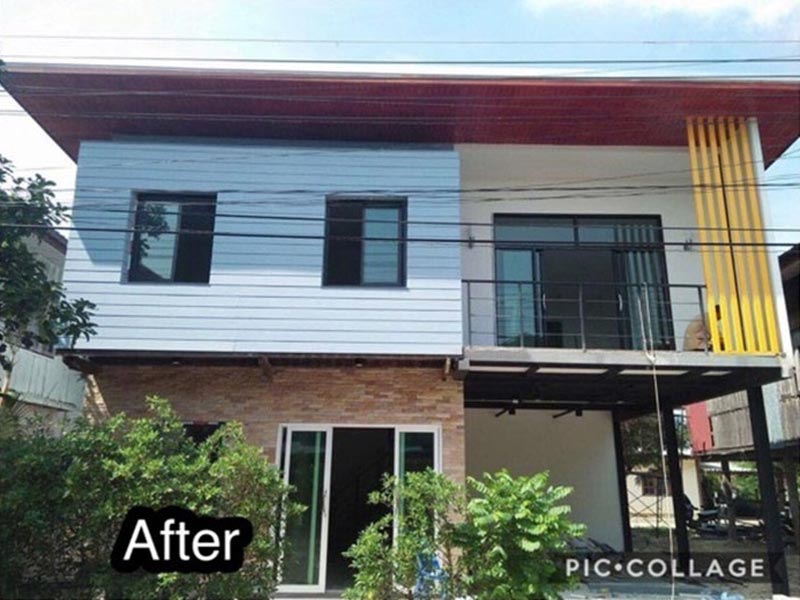 รีโนเวทบ้านสองชั้นครึ่งปูนครึ่งไม้