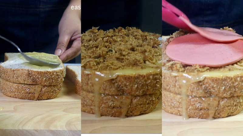 แซนด์วิชหมูหย็องน้ำสลัด